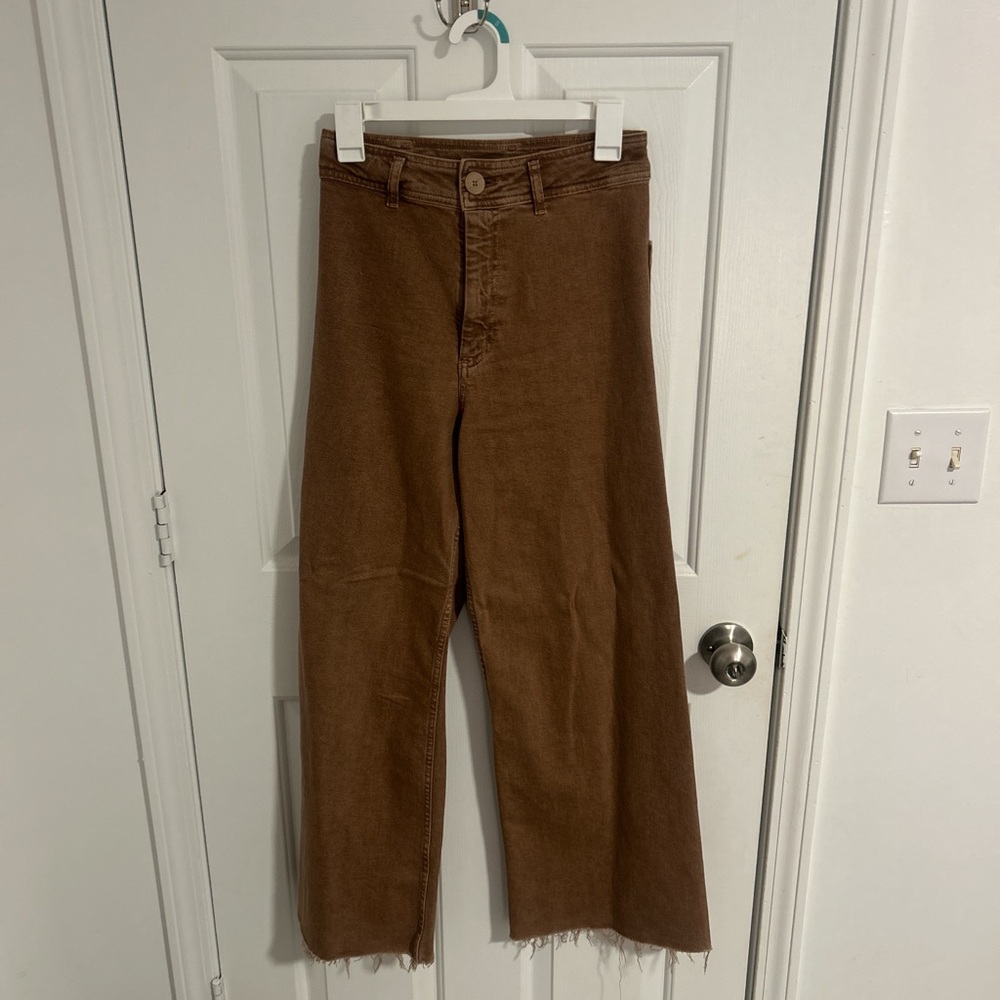 Zara brown pants, size 4, wide leg
